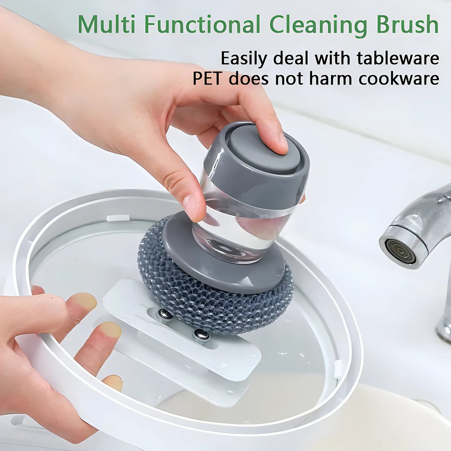 Scrubber Dishes Dispenser Brush