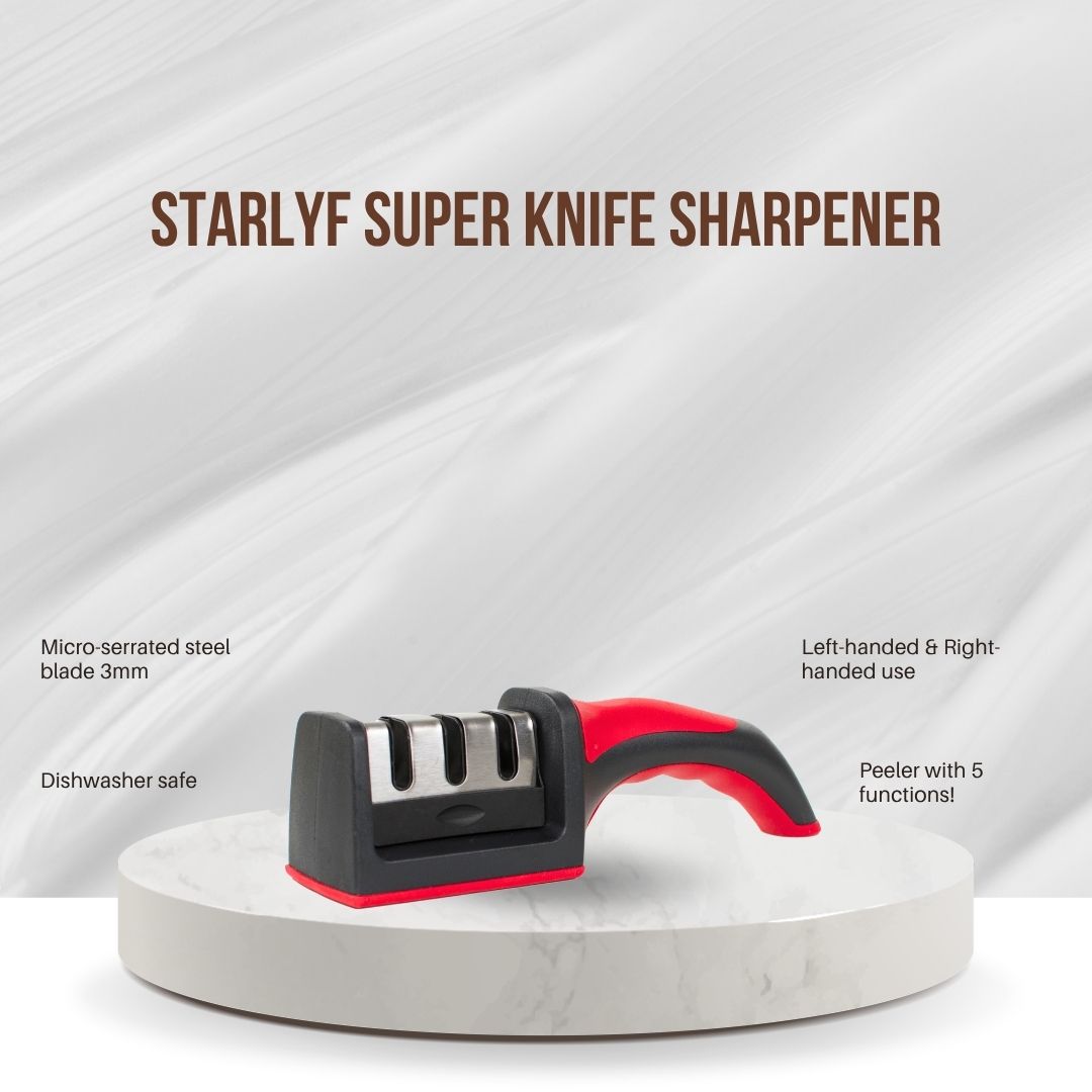 Peeler, knife sharpener and chopper