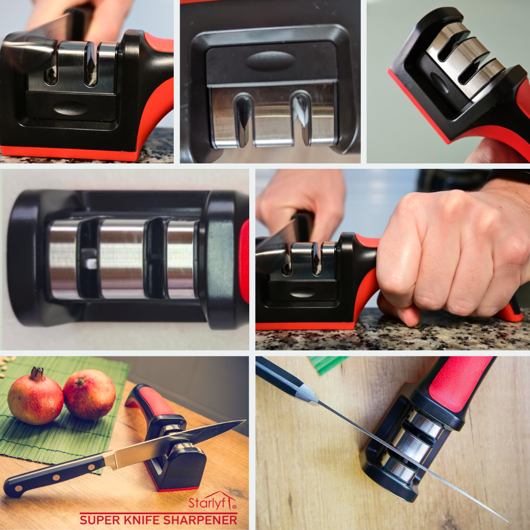 Peeler, knife sharpener and chopper