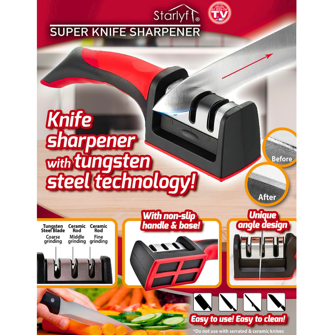 Peeler, knife sharpener and chopper