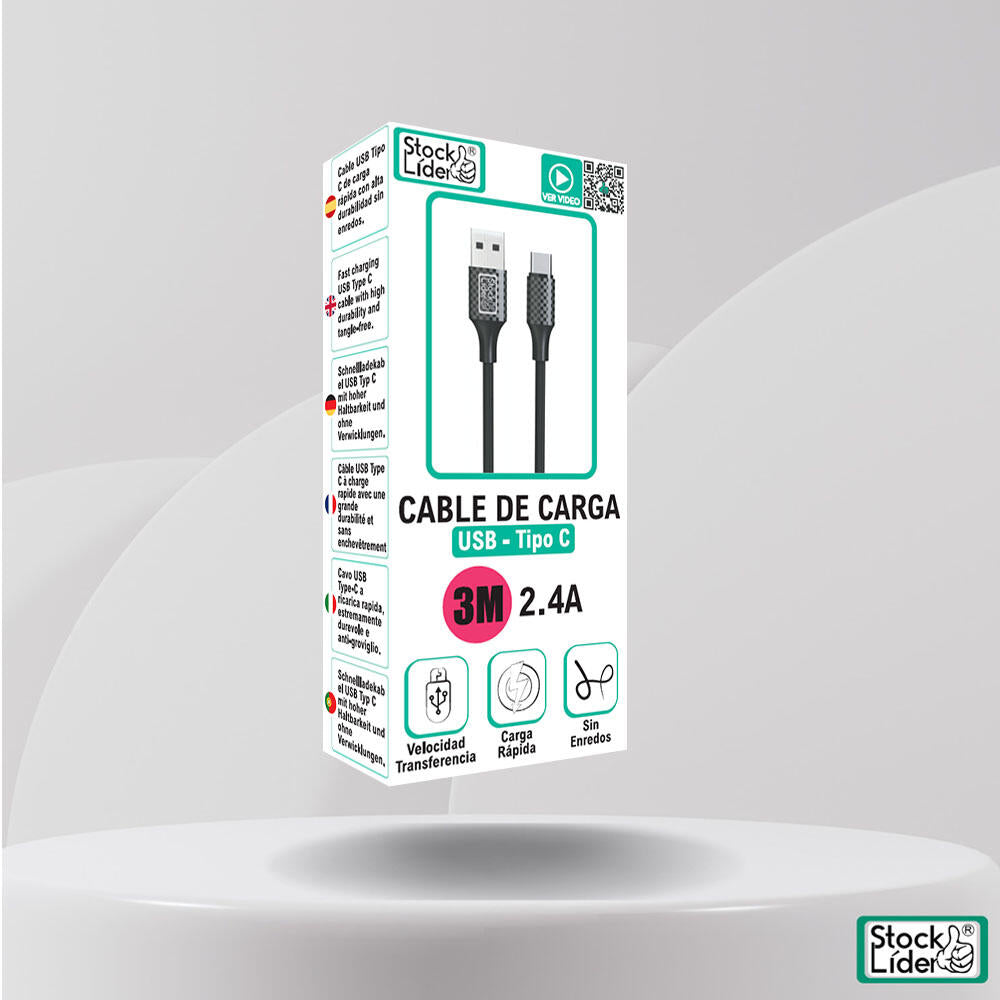 CABLE DE CARGA USB - TIPO C 3M